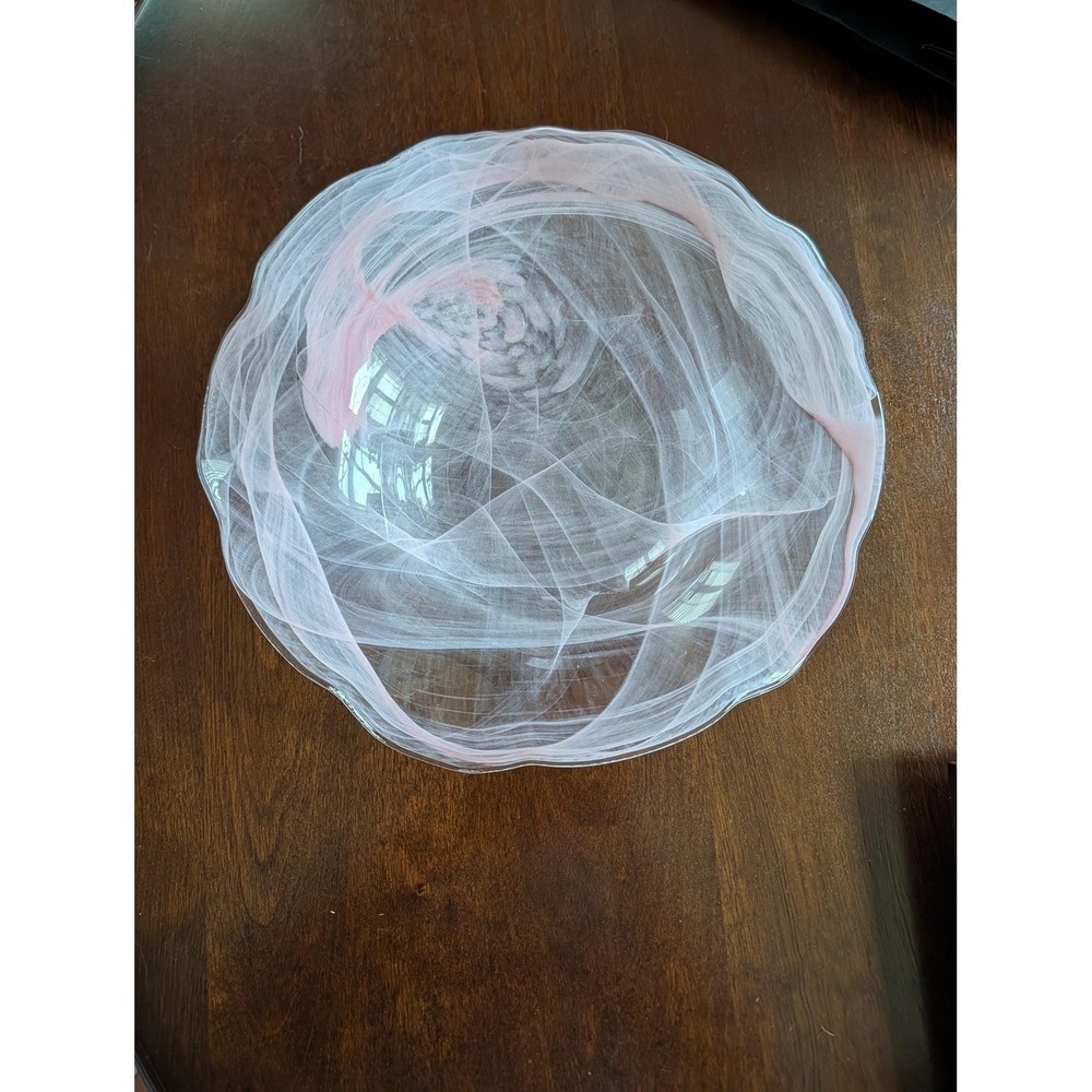 Budawi Glass Fountain Bowl Flower Rose Pink